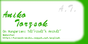 aniko torzsok business card